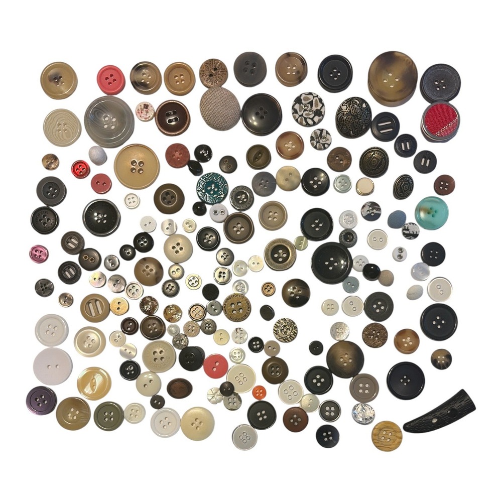 Vintage Button Lot Mixed sizes shapes textures.